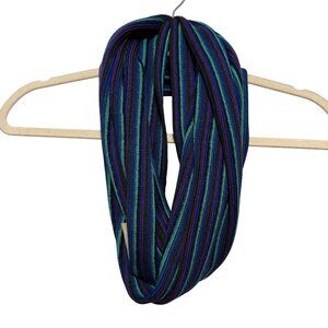 NWT Coldwater Creek Mini Stripe Infinity Scarf Acrylic Blue & Purple